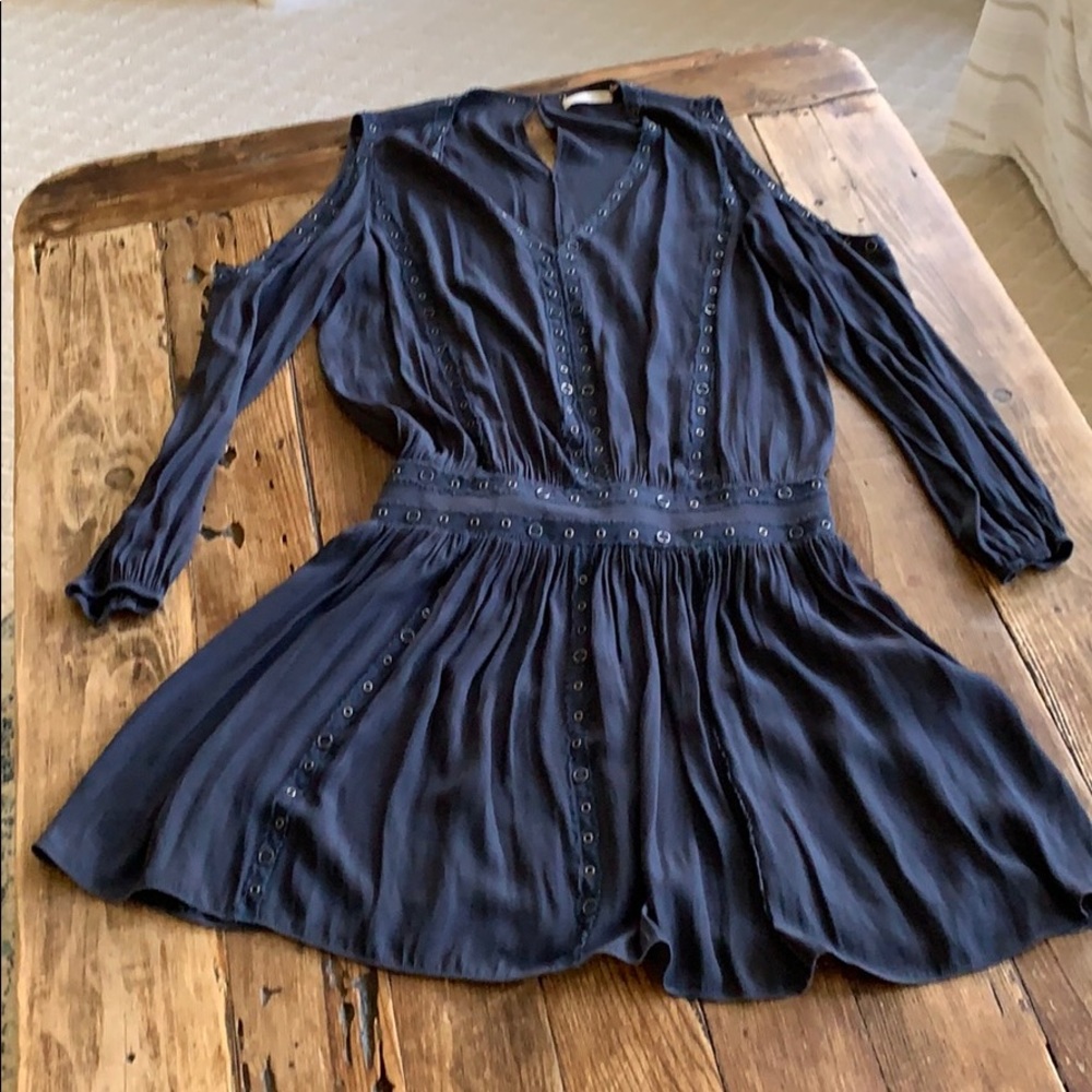 Gently worn Ramy brook cold shoulder grommet dress